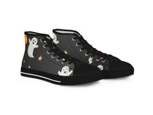 Spooky Ghost High Top Sneakers for Halloween