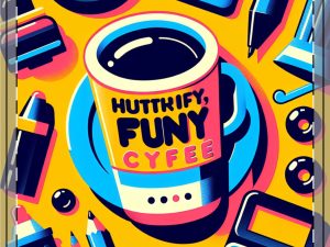 Fun & Whimsical Ceramic Coaster - "Huttkify, Funy Cyfee" - Perfect Gift for Coffee Lovers