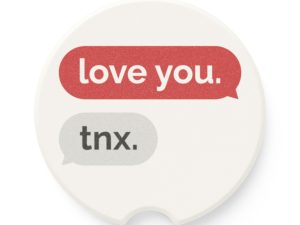 Love You Car Coaster - Soapstone Coasters for Car with Text Design